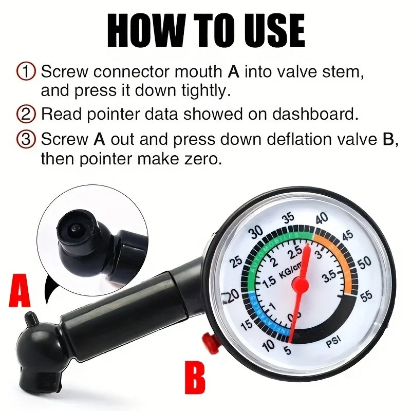 سيارة قياس ضغط الإطارات مؤشر ا - مراجعة Tyre Pressure Gauge وسعره