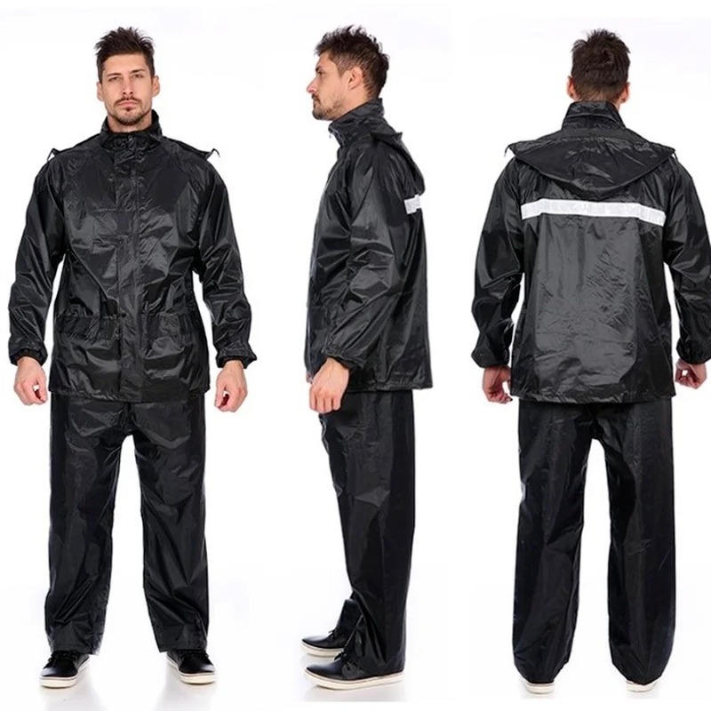 أسود دراجة نارية الأسود الكبار - مراجعة Motorcycle Gear Rain وسعره
