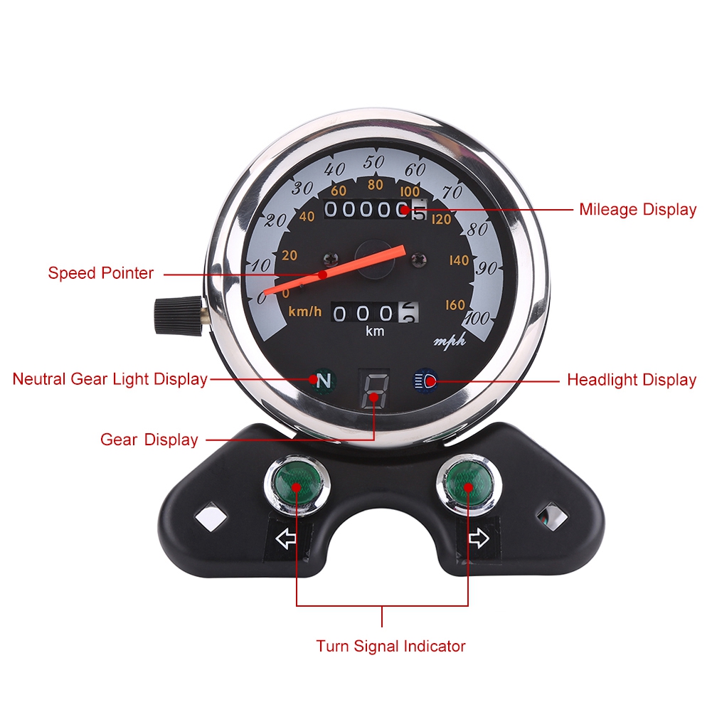 دراجة نارية عالمية عداد المساف - مراجعة Motorcycle Gear Display وسعره