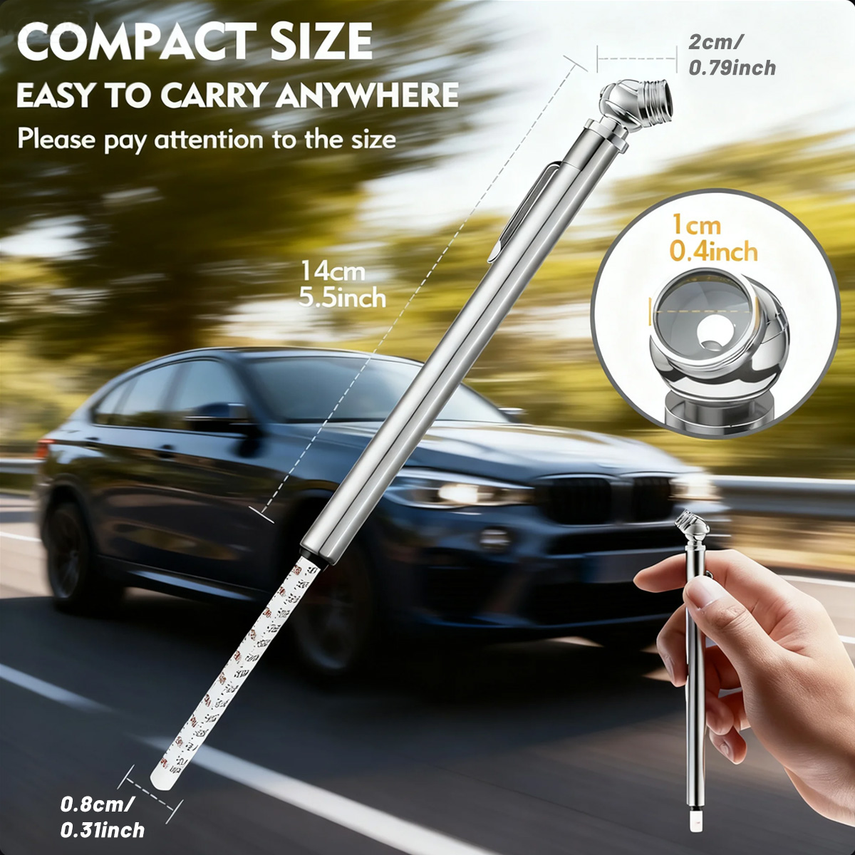 مقياس ضغط الإطارات على شكل قلم - مراجعة Tyre Pressure Gauge وسعره
