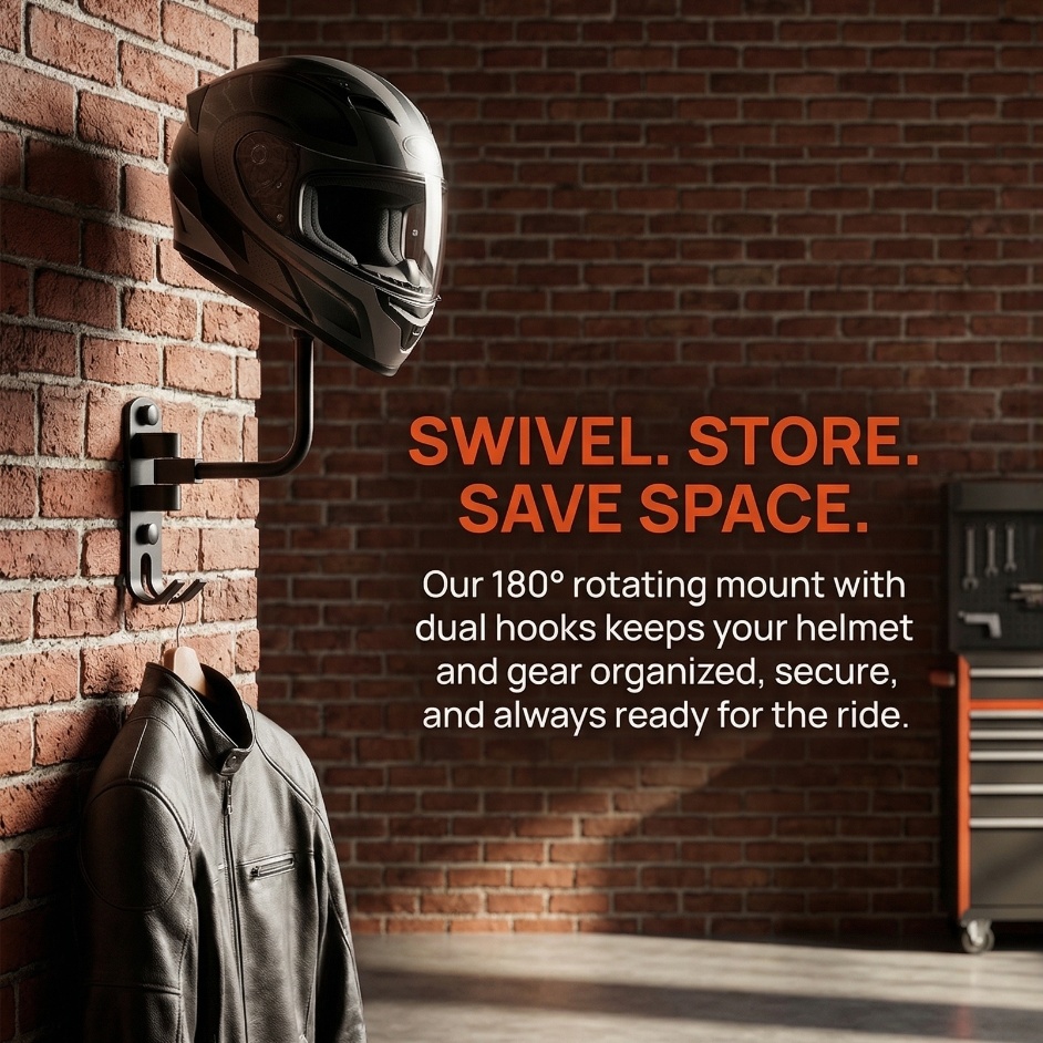 حامل خوذة فاخر من سبائك الألوم - مراجعة Motorcycle Gear Wall Mount وسعره